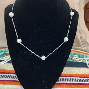 Honora pearl necklace on silver chain
